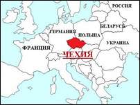 Чехия на карте Европы