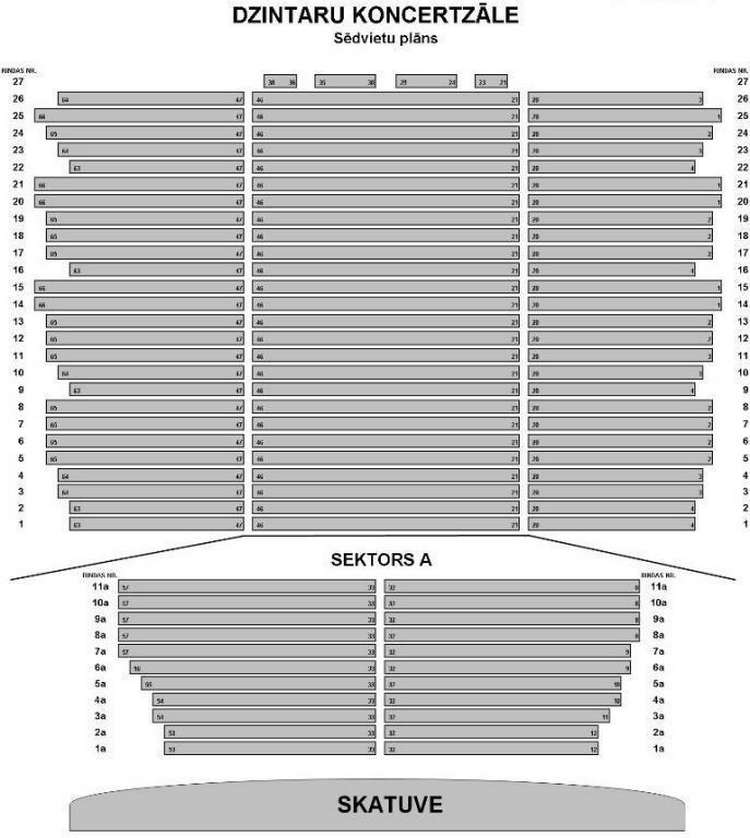 Карта концертного зала «Дзинтари»