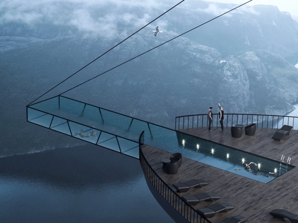 Уникальный проект, роскошный бутик-отель на скале Прекестулен в Норвегии