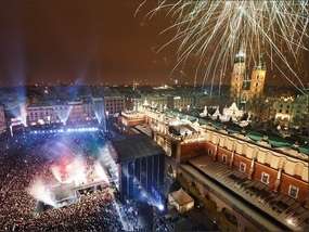Новогодний салют в Кракове