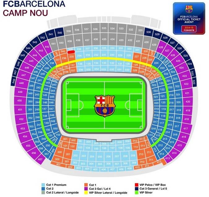 План стадиона Camp Nou в Барселоне