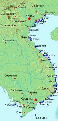 Карта пляжей Вьетнама